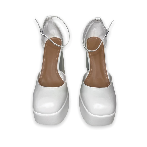 White Platform Block High Heels - Picture 3 of 14
